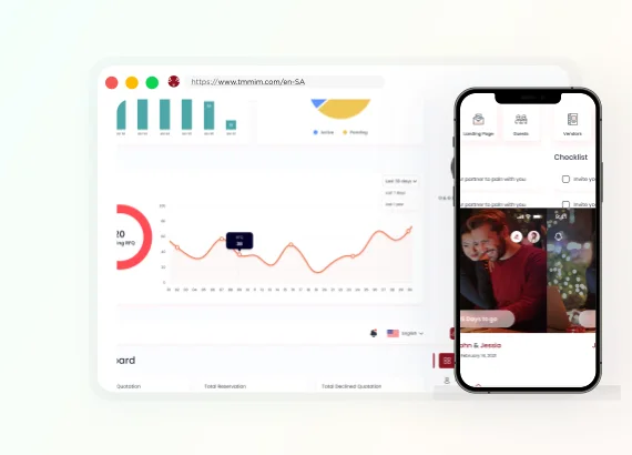 لوحة عمليات Tmmim وواجهة جوال لإدارة الضيوف
